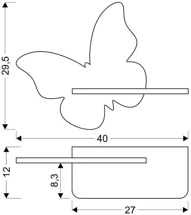 Żółta lampka nocna w formie motyla z włącznikiem - 9X K032 D2-M91