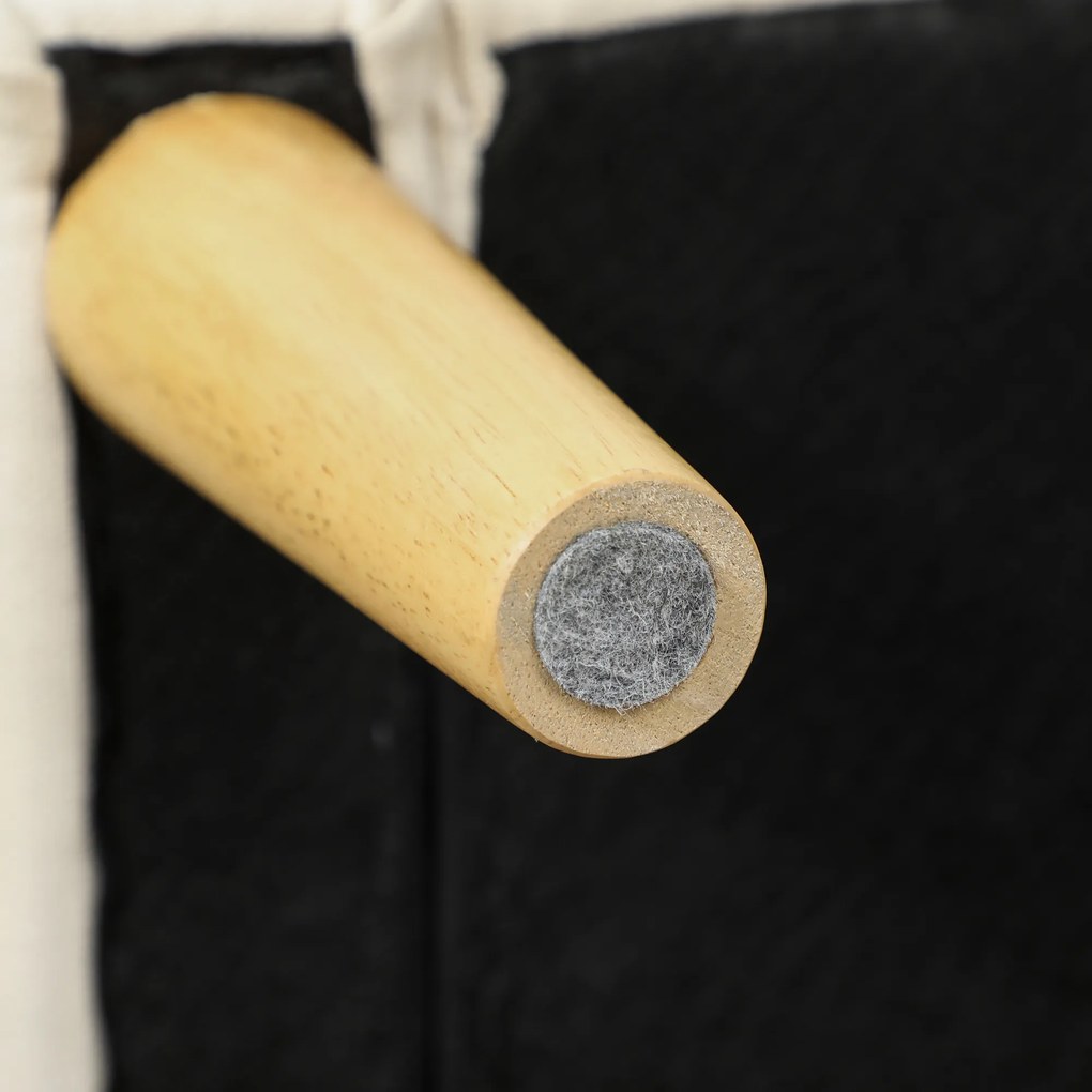 HOMCOM Sofa 2-osobowa z pojemnikiem i pikowaniem — welur, kremowa, 117×62×78 cm