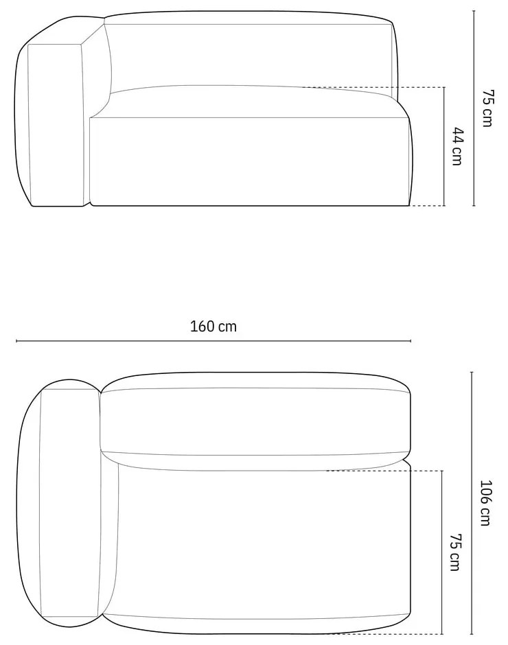 Beżowokremowy moduł sofy z materiału bouclé (lewostronny) Martina – Micadoni Home