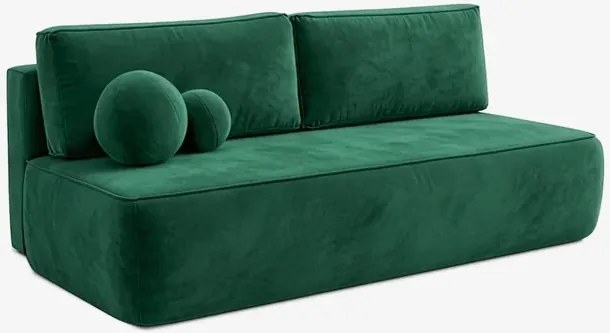 Sofa z Funkcją Spania ARVETO Zielona Welurowa Nowoczesna