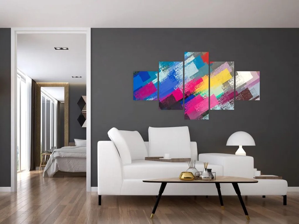 Obraz - Kolorowe pociągnięcia pędzlem (125x70 cm)