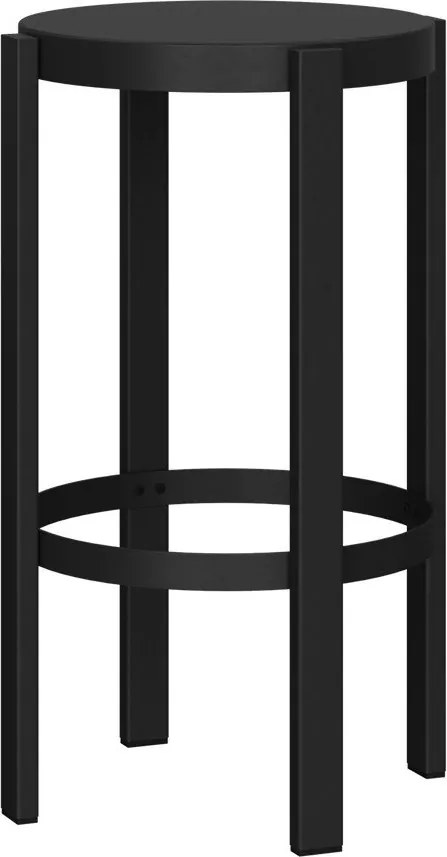 Czarny stalowy hoker (wysokość siedziska 65 cm) Doon – noo.ma