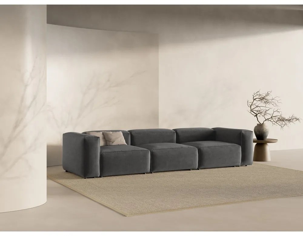 Ciemnoszara sofa 364 cm Bergano – Cosmopolitan Design
