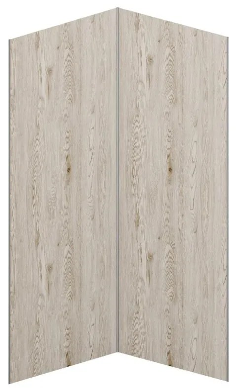 Zestaw 2 paneli ściennych aluminiowych pod prysznic z efektem jasnego drewna z profilami - 2 x szer. 90 x wys. 210 cm - ENEKO