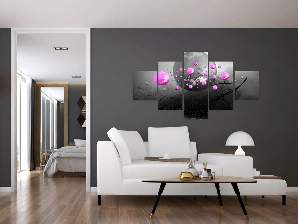 Obraz różowych kul (125x70 cm)