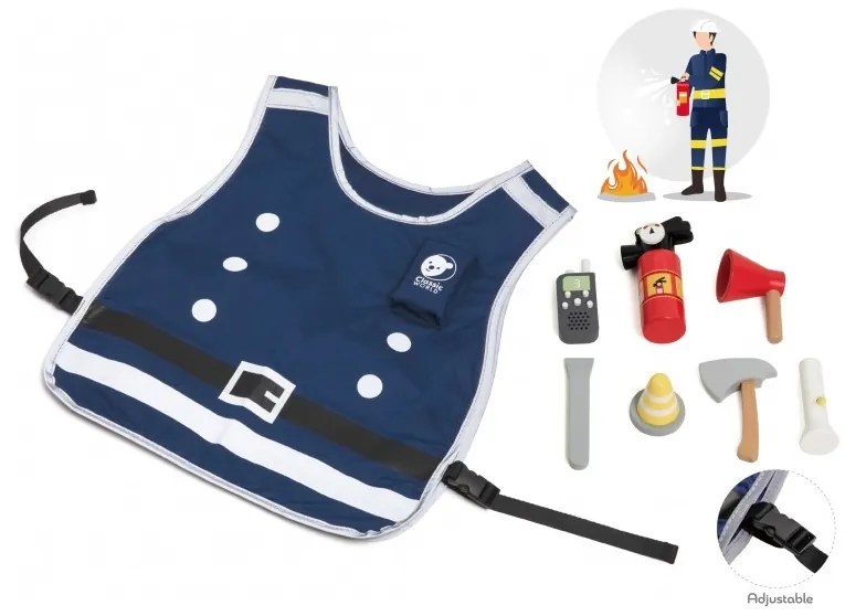 Classic world little firefighter set costume tools 8 pcs.