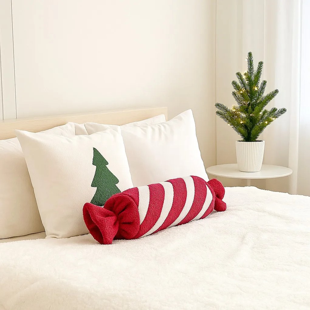 Poduszka świąteczna LUCIEN, cukierek, 54 cm