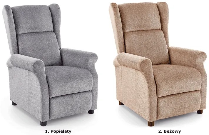 Beżowy rozkładany fotel uszak wypoczynkowy - Nika