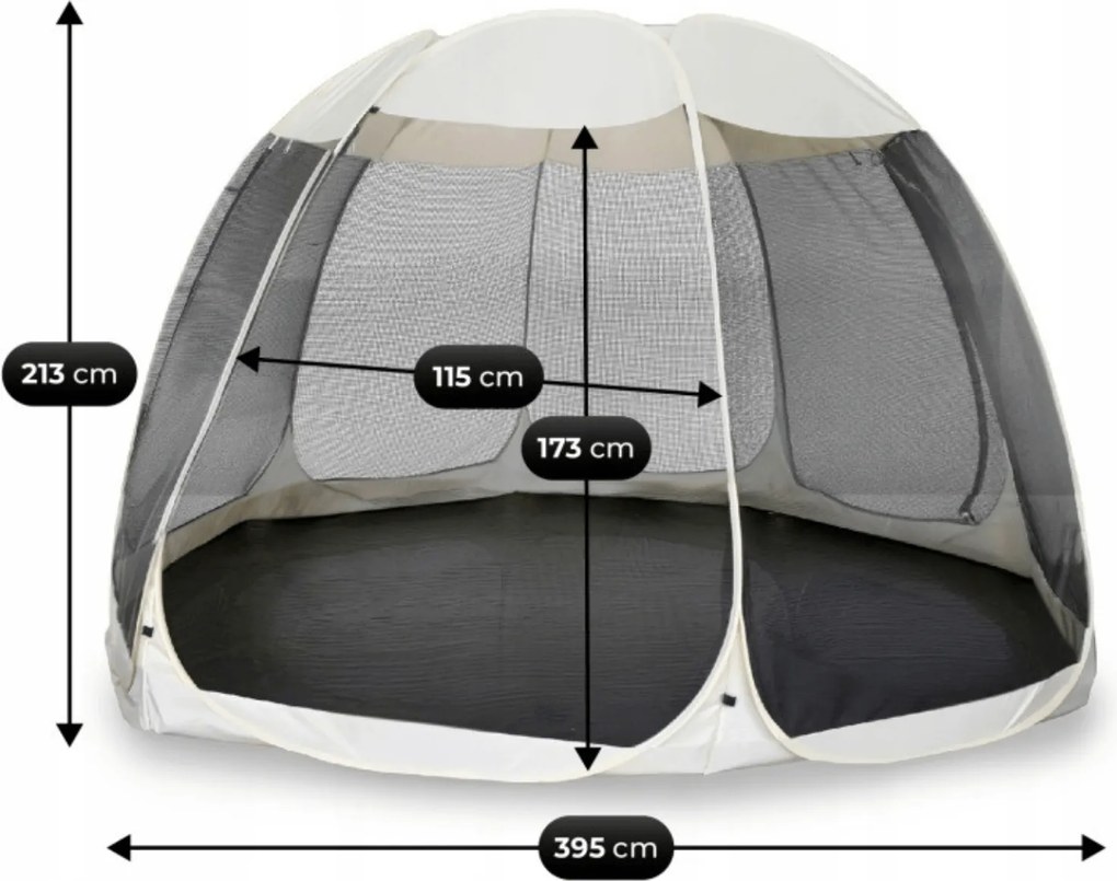 Pawilon CAMA 395 cm Altana Ogrodowa Beż/Czarny