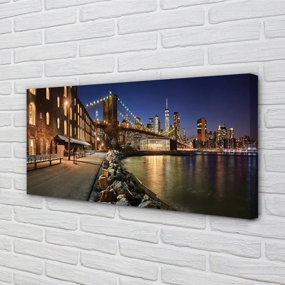 Fotoobraz na płótnie Nocne Odbicia w Rzece