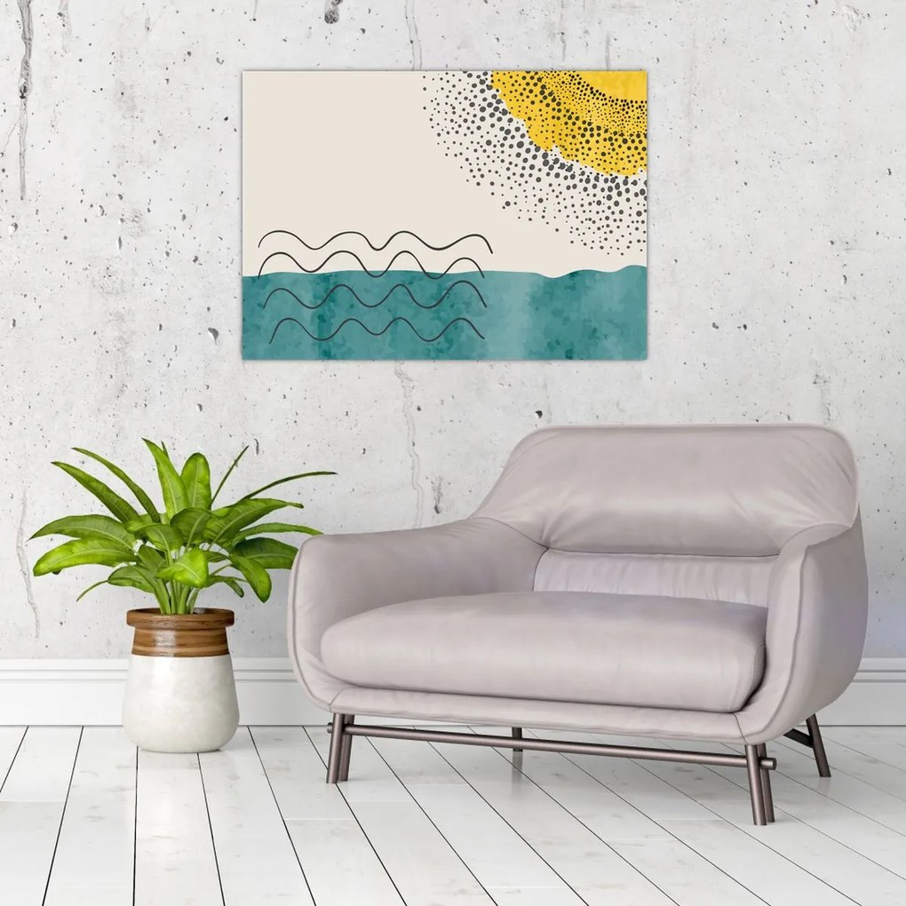 Obraz na szkle - Abstrakcyjny obraz plaży N⁰1 (70x50 cm)