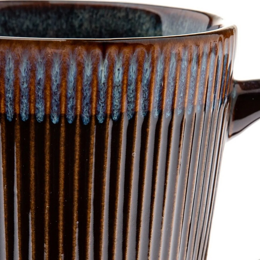 Zestaw 6 ceramicznych kubków Rustik 410 ml, ciemnobrązowe