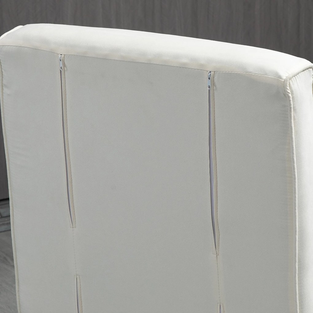 HOMCOM Fotel relaksacyjny z funkcją leżanki i łóżka gościnnego kremowy 65x69x80 cm | Aosom PL