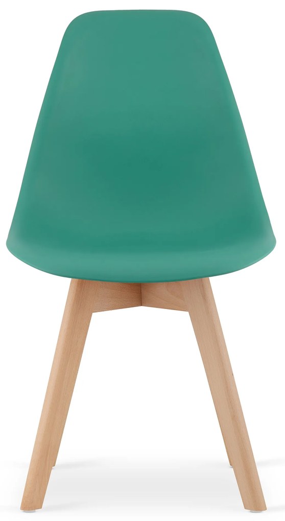 Zielone krzesło KITO z bukowymi nogami