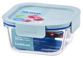 LOCKnLOCK Kwadratowy szklany słoik CLEAR, 500 ml,miętowy, 500 ml