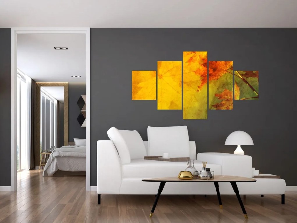 Obraz - Jesienne liście (125x70 cm)