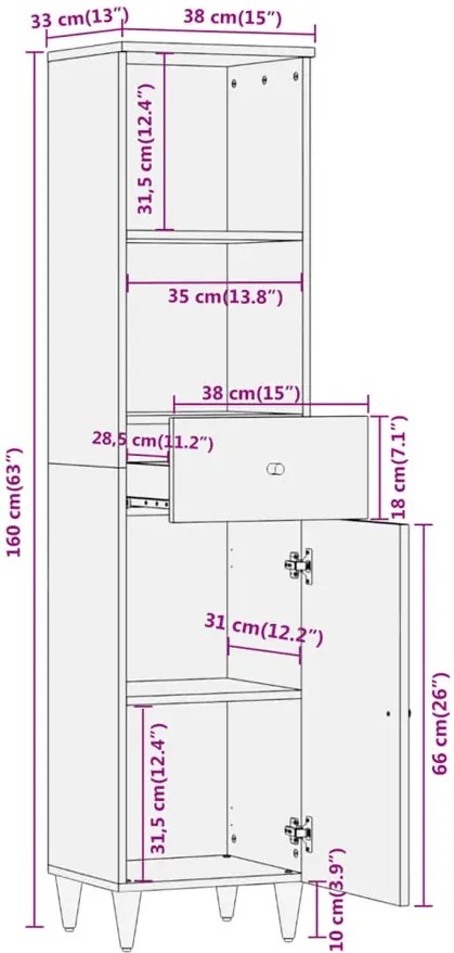 Wysoka komoda z półkami S5-E46