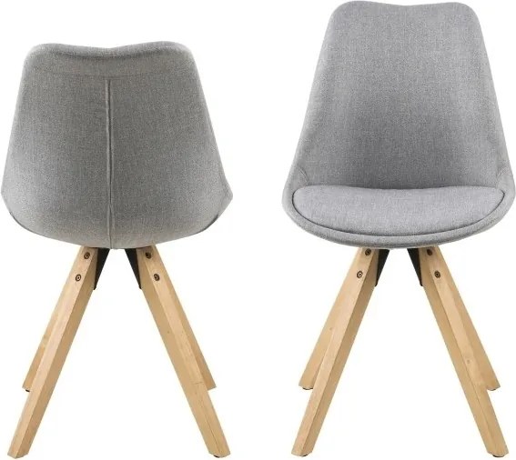 Tapicerowane krzesło do jadalni na drewnianych nogach Dima light grey
