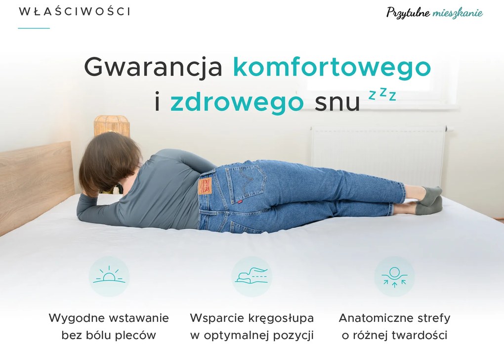 Materac kieszeniowy SOMMERA 18 cm 180 x 200 cm Ochrona materaca: BEZ ochraniacz na materac