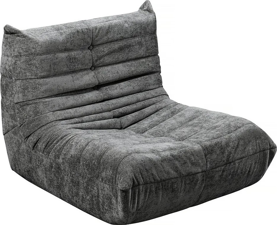 Chaise longue Velasca em tecido texturado - 95 x 100 x 75 cm - Cinza