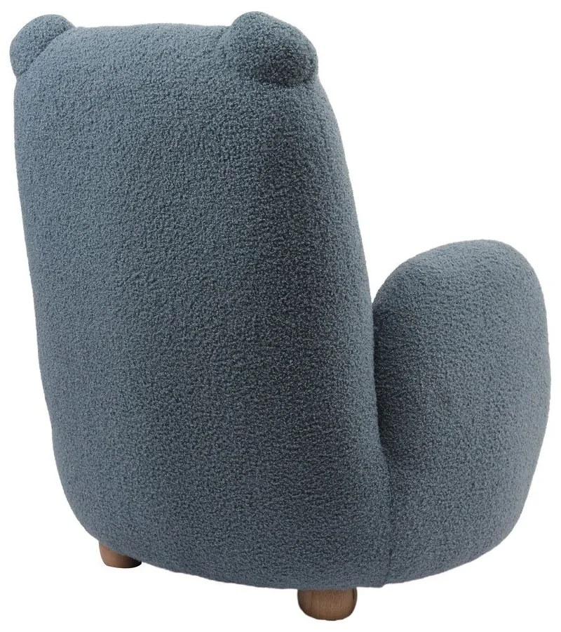 Niebieski fotel dziecięcy z materiału bouclé Rocky – Vipack