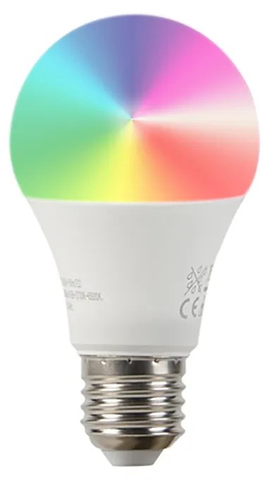 Luk Inteligentna lampa łukowa stalowa z białym abażurem z tkaniny w tym Wi-Fi A60 - Arc Basic Nowoczesny Oswietlenie wewnetrzne