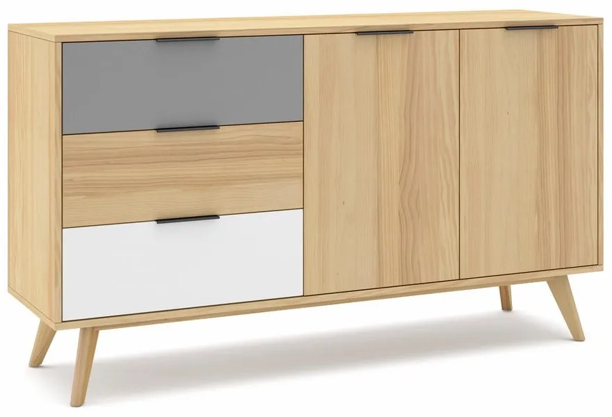 Niska komoda z drewna sosnowego 140x81 cm Elfa – Marckeric