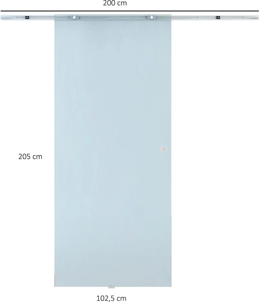 HOMCOM Drzwi Przesuwne Szklane Przezroczyste 1025 x 2050 mm Minimalistyczny Styl do Domu | Aosom PL