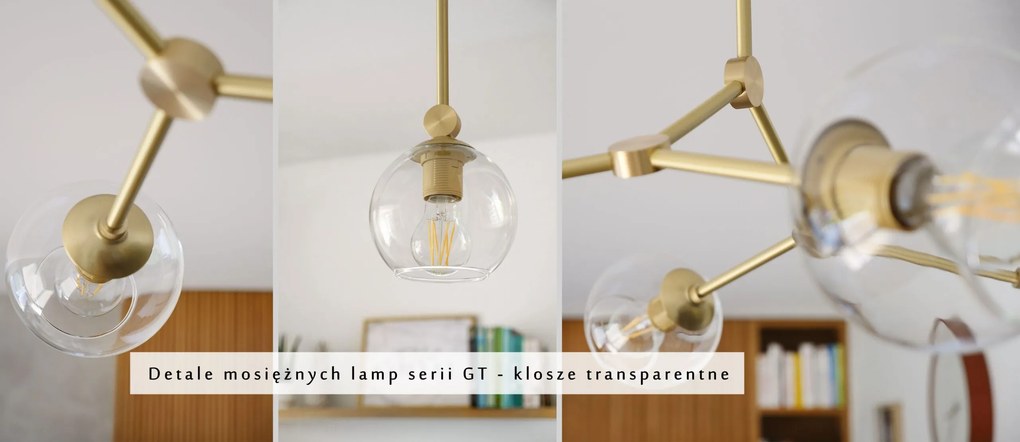 Mosiężna lampa wisząca 2 klosze GT-S2
