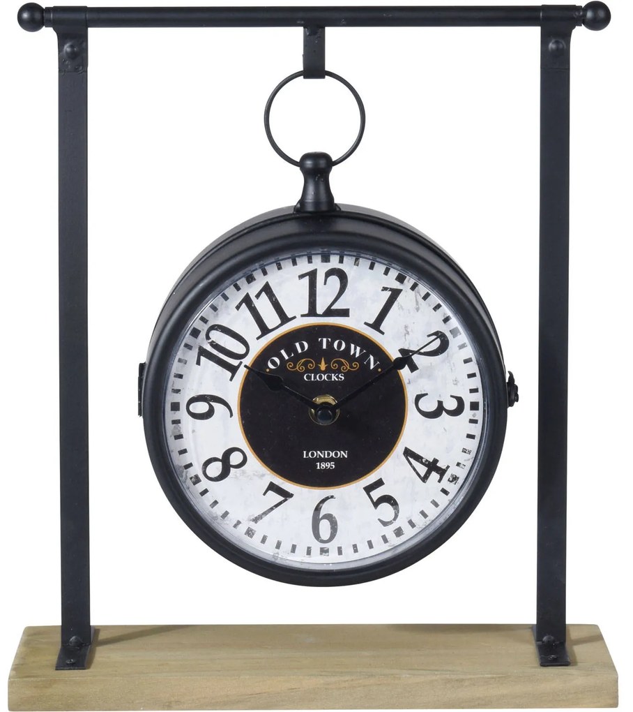 Zegar wiszący na drewnianej podstawie, 32 cm