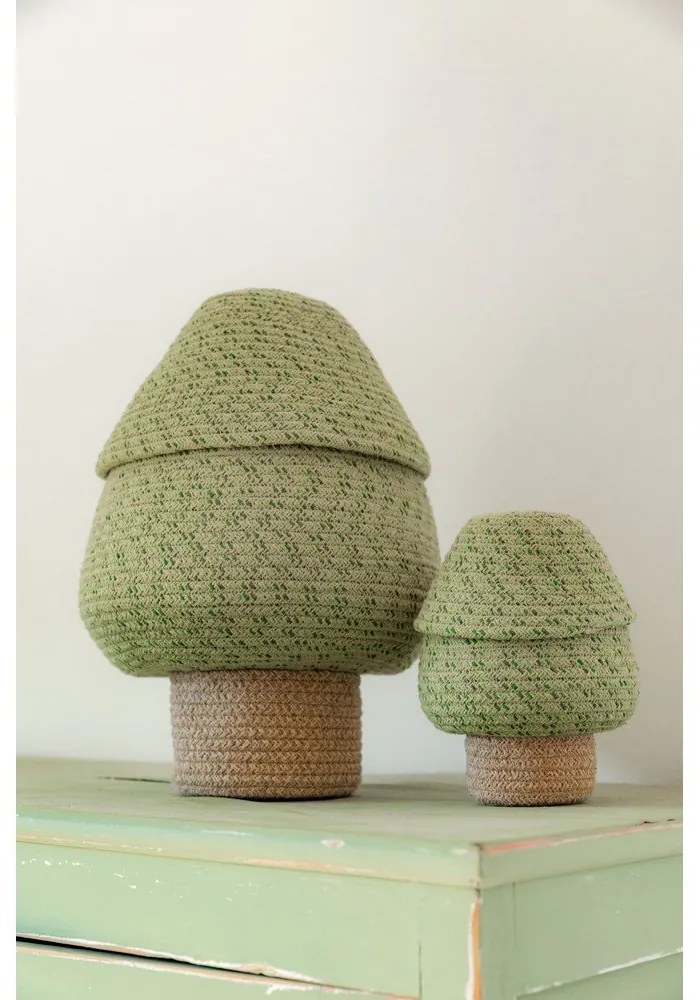 Zielony tekstylny dziecięcy kosz na zabawki ø 25x36 cm Big Tree – Lorena Canals