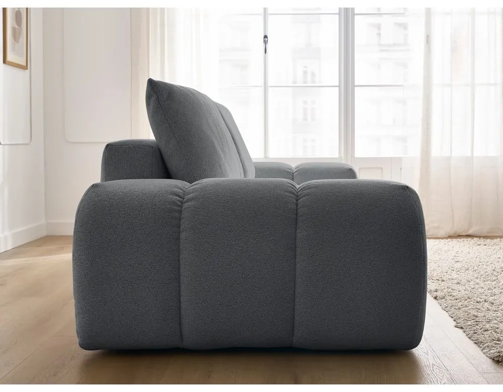 Ciemnoszara sofa z tkaniny szenilowej 278 cm Everest – Bobochic Paris