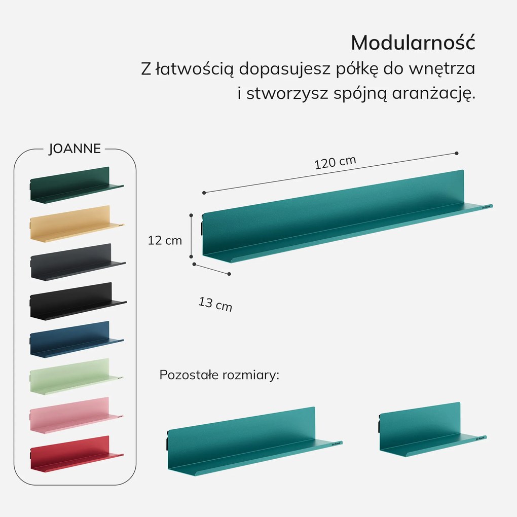 Półka wisząca metalowa morska, 1200 mm: JOANNE Modern