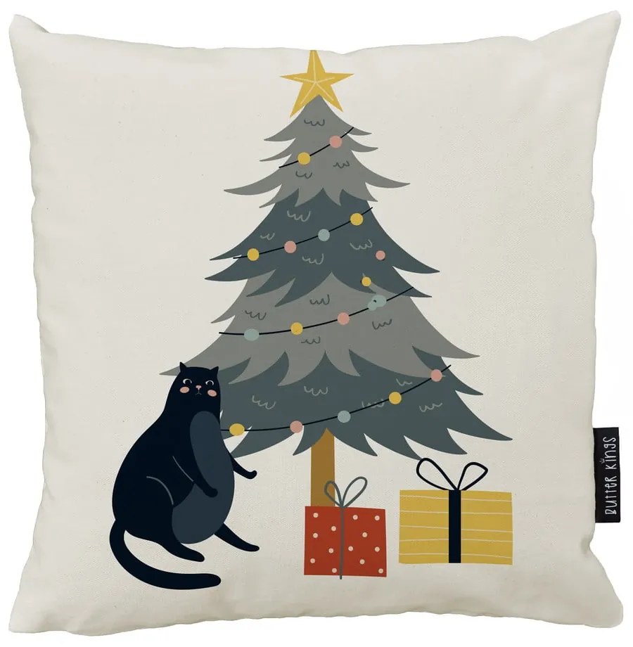 Poduszka dekoracyjna ze świątecznym motywem 45x45 cm Crazy Cat Xmas – Butter Kings