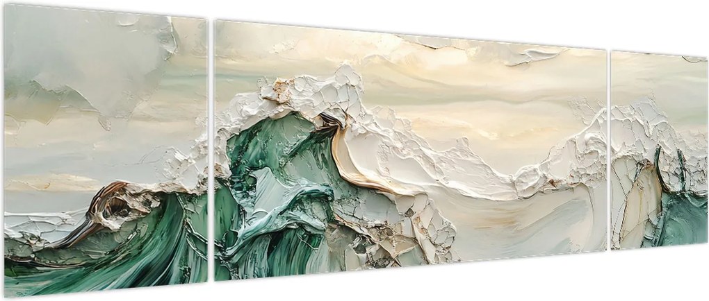 Obraz - 3D abstrakcja morza (170x50 cm)