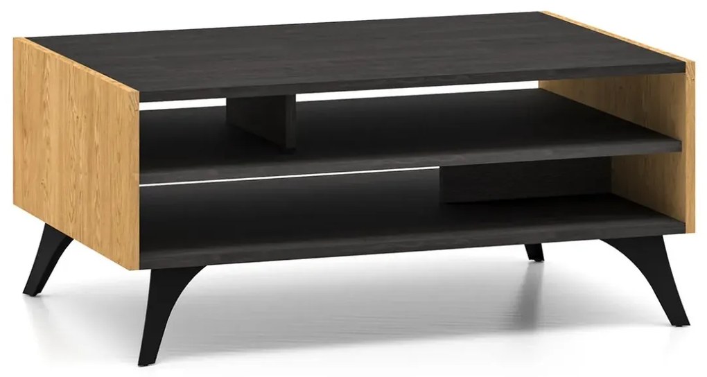 Stolik kawowy HESTIA 90x60cm dąb/czarny ML MEBLE