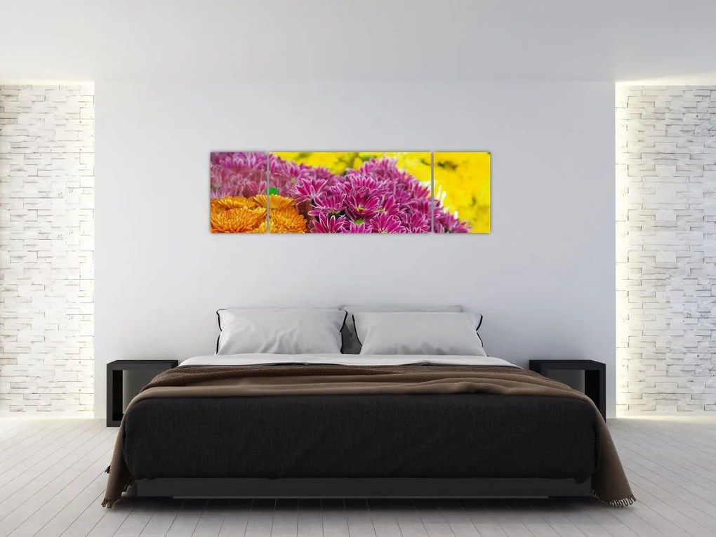 Obraz różowego kwiatu (170x50 cm)