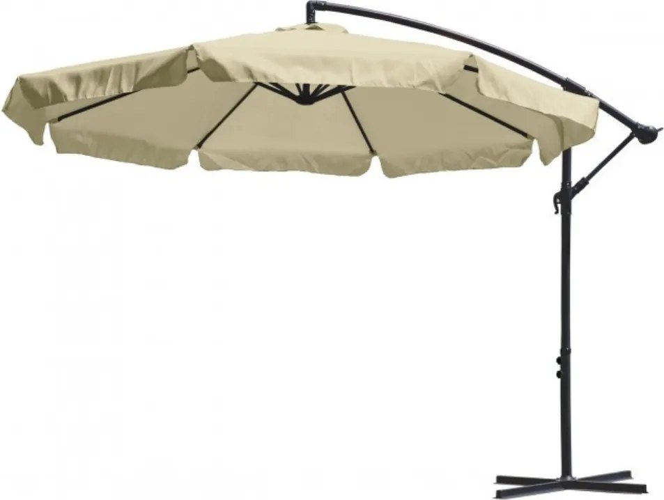 PARASOL OGRODOWY CZAPLA 2 BEŻOWY 3M Z DUŻĄ CZASZĄ