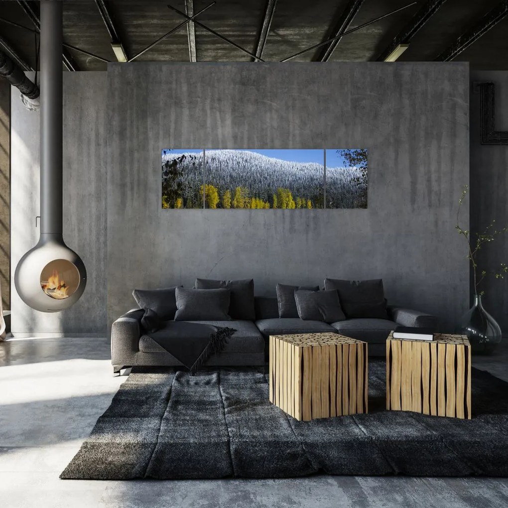 Obraz - ośnieżone góry zimą (170x50 cm)