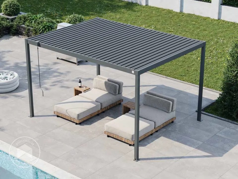 PRIMEYARD 3x4m Pergola Deluxe, lamelowa, antracyt - (GFPV01111)