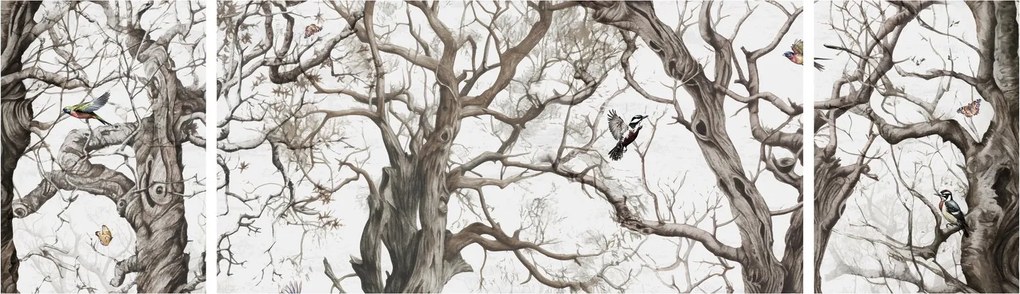 Obraz - Wzór lasu, rysunek (170x50 cm)