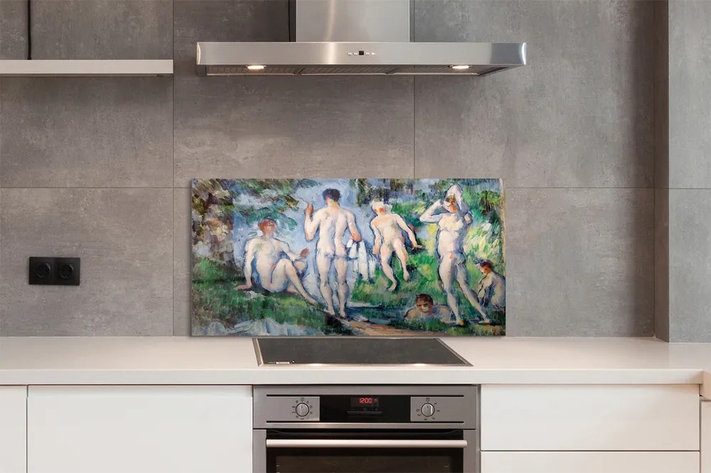 Panel szklany do Kuchni Kąpiący się - Paul Cézanne