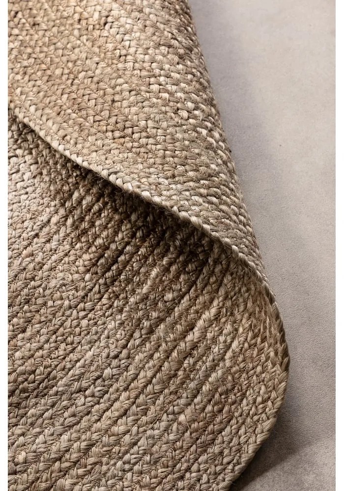 Szarobeżowy okrągły dywan z juty dwustronny ø 200 cm Braided – Hanse Home