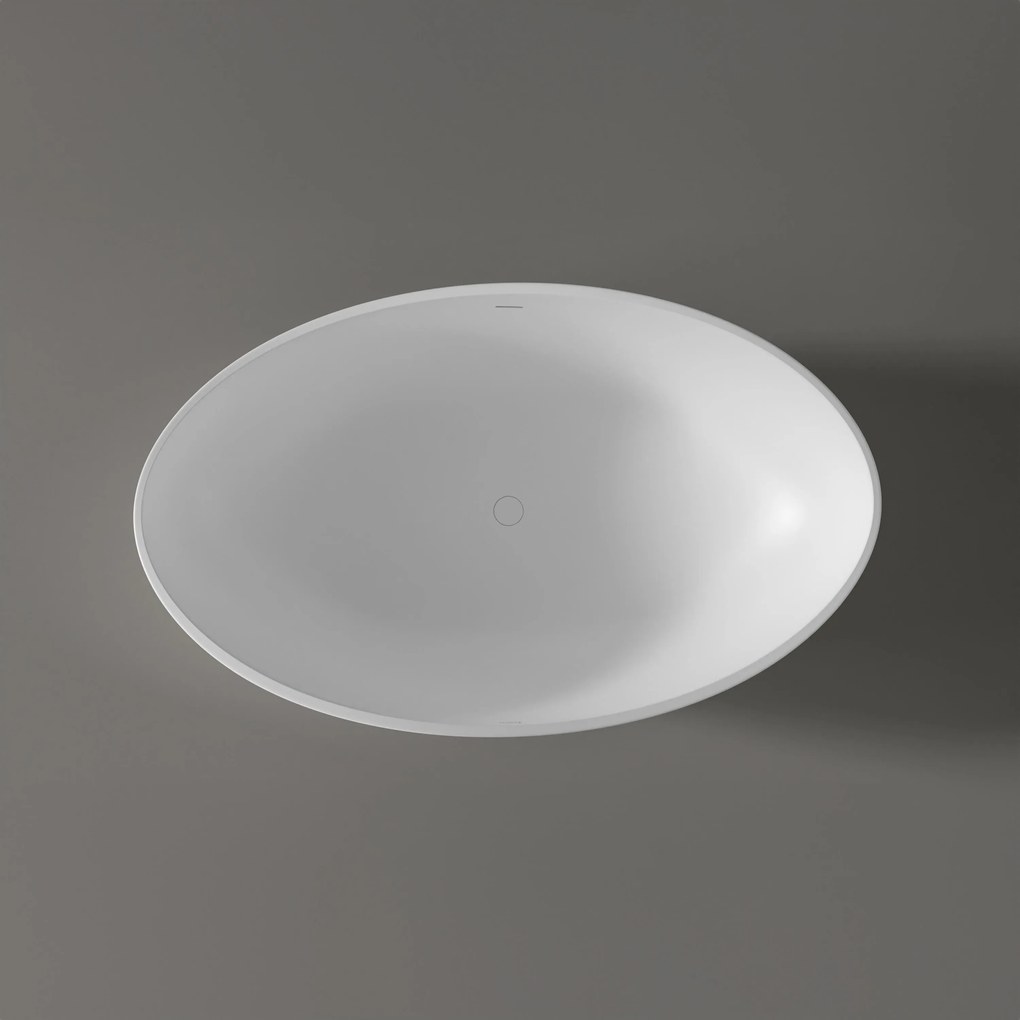 Wanna wolnostojąca WAVE STONE z odlewu mineralnegoBiała - 180 x 110 x 62 cm