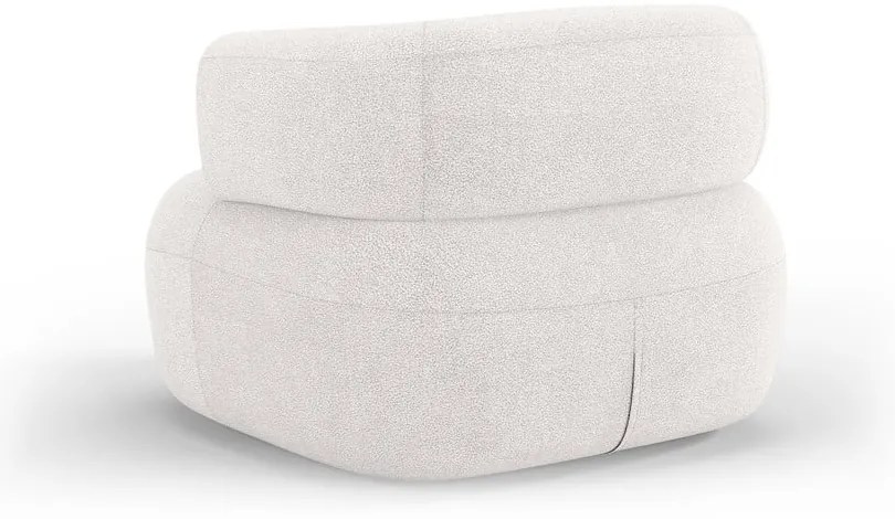 Biały fotel z materiału bouclé Jenny – Micadoni Home
