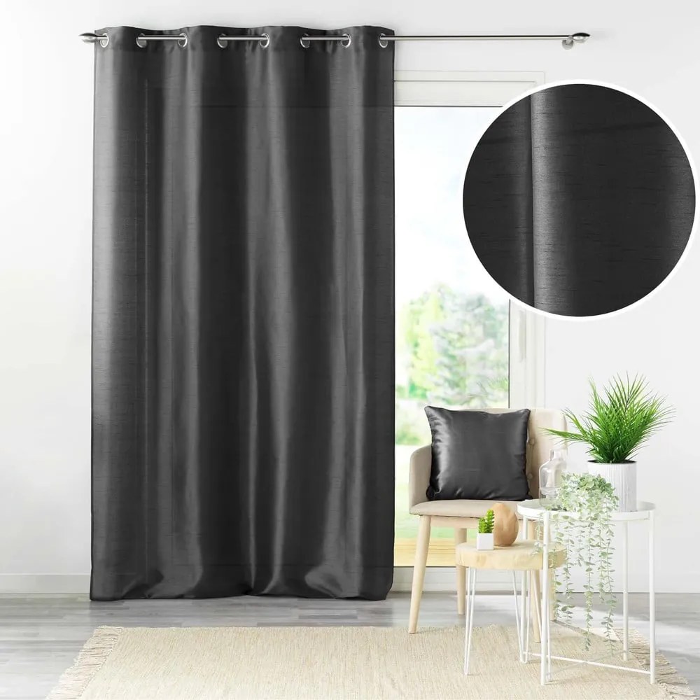 Ciemnoszara zasłona z mikrosatyny 140x240 cm Shana – douceur d'intérieur