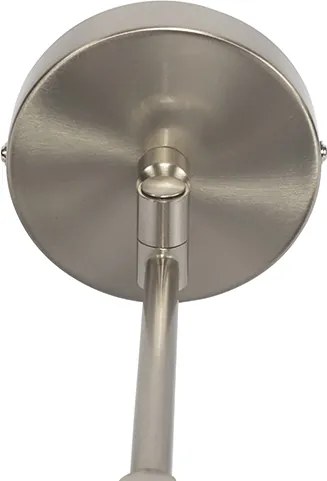 Stalowa lampa ścienna z białym kloszem i regulowanym ramieniem - Ladas Deluxe