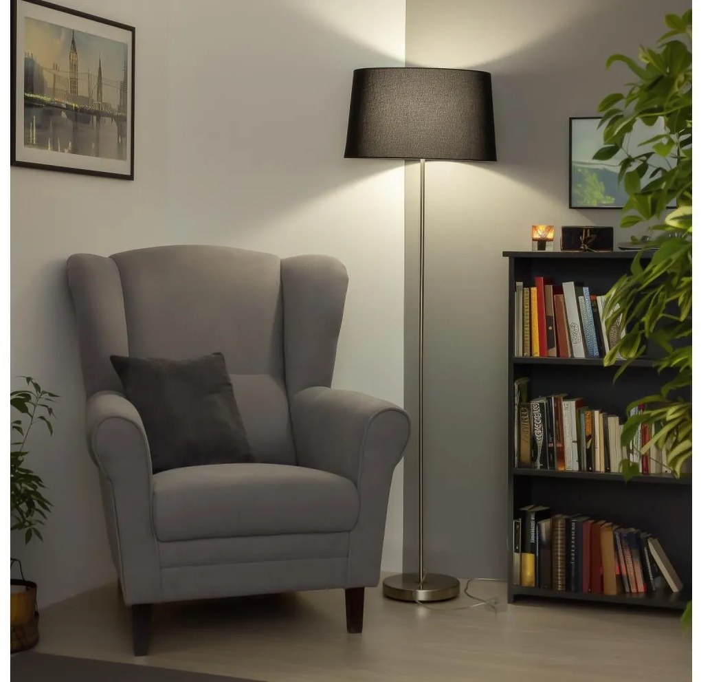 Brilagi - Lampa stojąca LED CERIA 1xE27/40W/230V, średnica 45 cm, czarna/matowy chrom