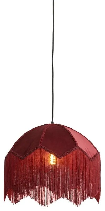 Bordowa lampa wisząca z tekstylnym kloszem ø 40 cm Malacia – Light &amp; Living