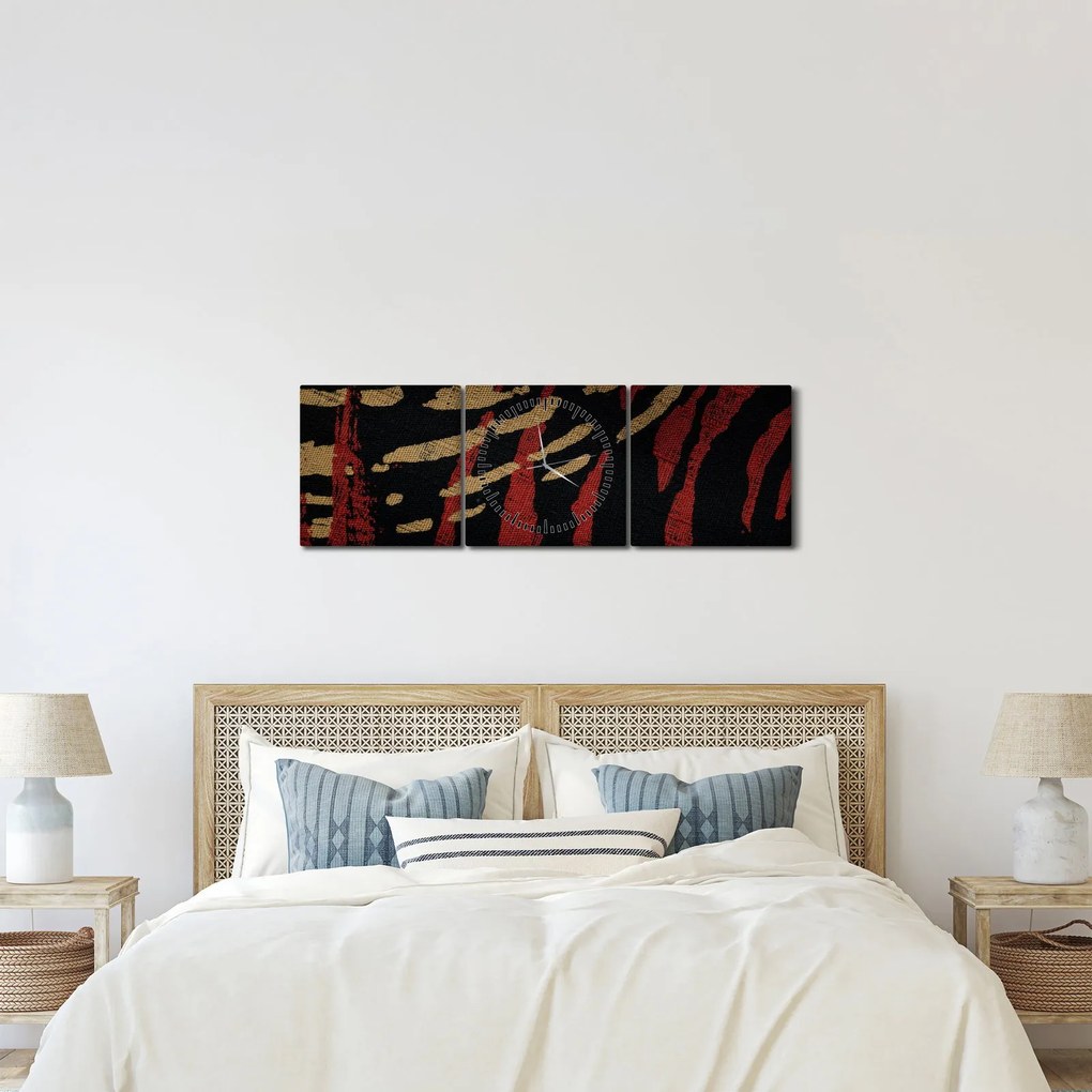 Obraz abstrakcji (z zegarem) (90x30 cm)